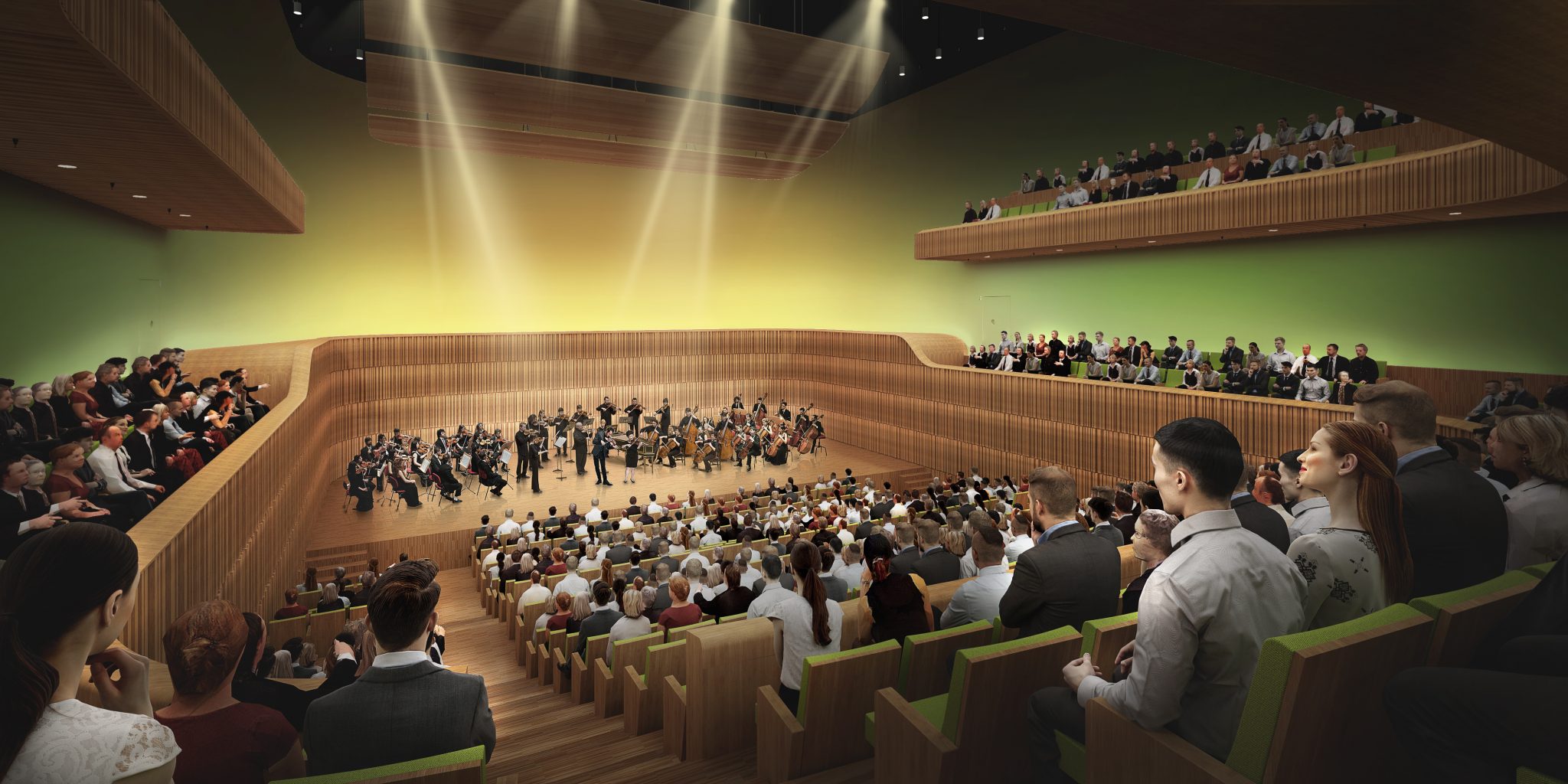 逸夫演藝中心音樂廳設計構想圖 Henning Larsen Architects Hong Kong提供相片