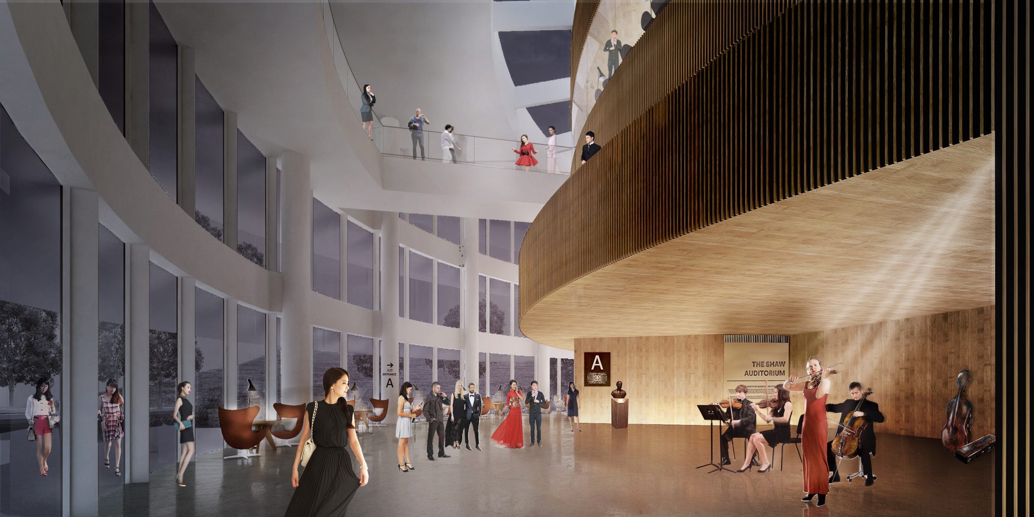 逸夫演藝中心大堂設計構想圖 Henning Larsen Architects Hong Kong提供相片