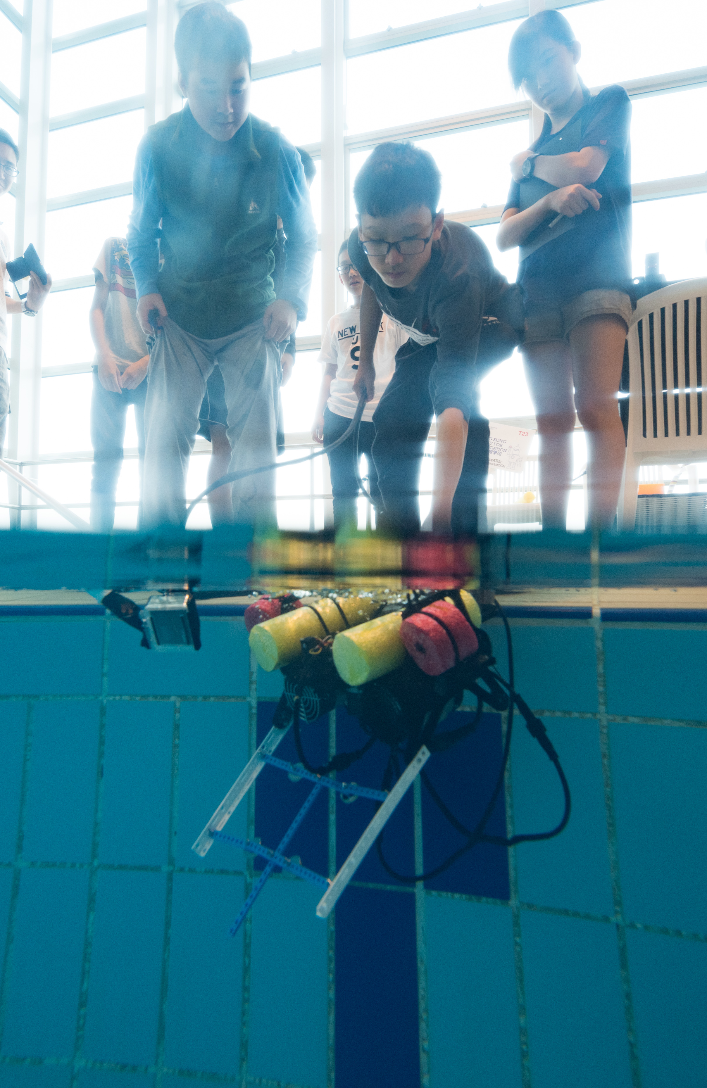  They put their product into the water for testing.