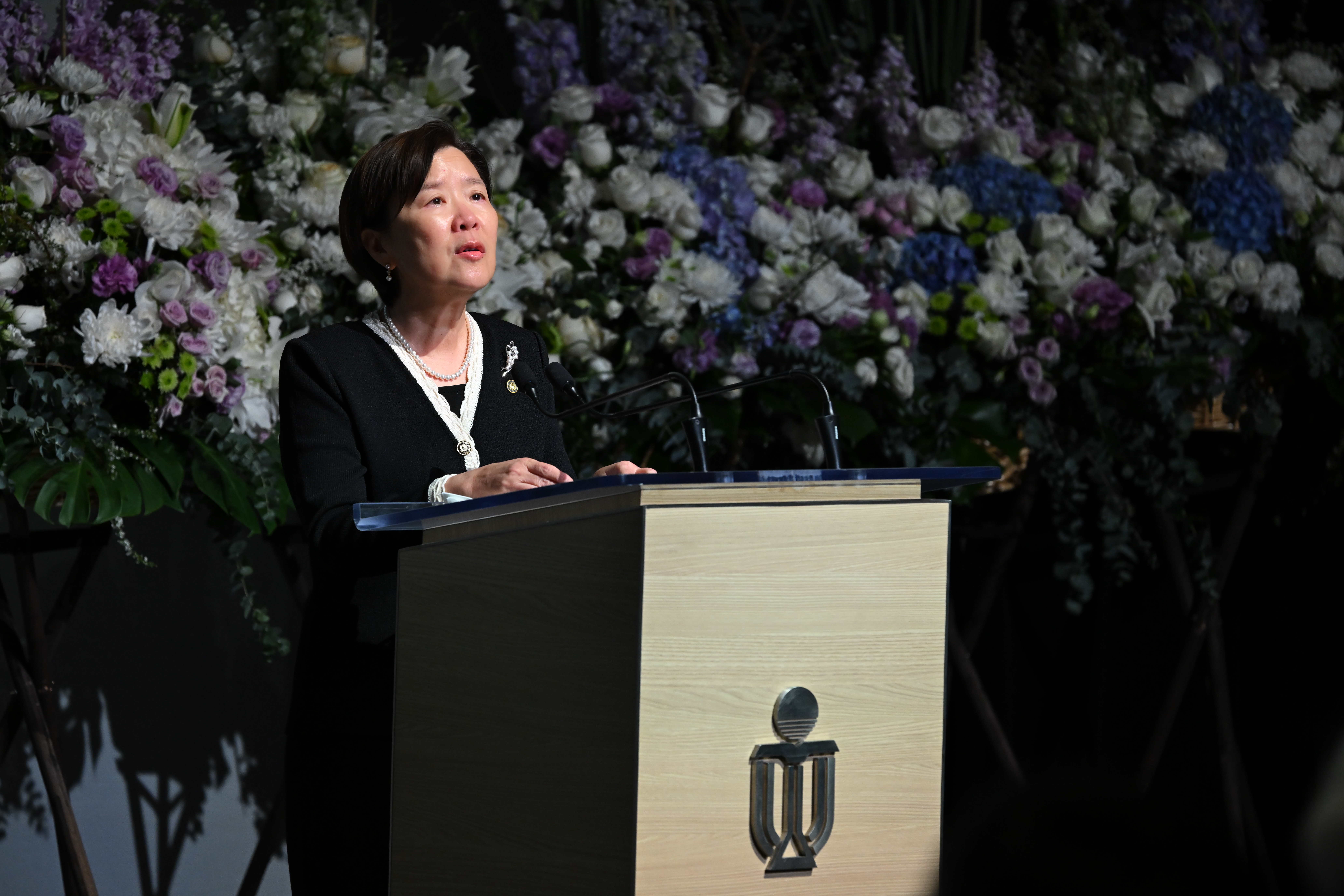 科大校长叶玉如教授在追思会上致辞。