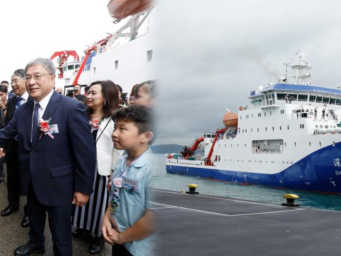 The Hong Kong University of Science and Technology (HKUST) hosts a welcoming ceremony today for the inaugural visit of Chinese research vessel Shenhai Yihao (Deep Sea No. 1) and the manned submersible Jiaolong to Hong Kong. Distinguished guests convene at the Ocean Terminal in Tsim Sha Tsui to extend a warm welcome. 